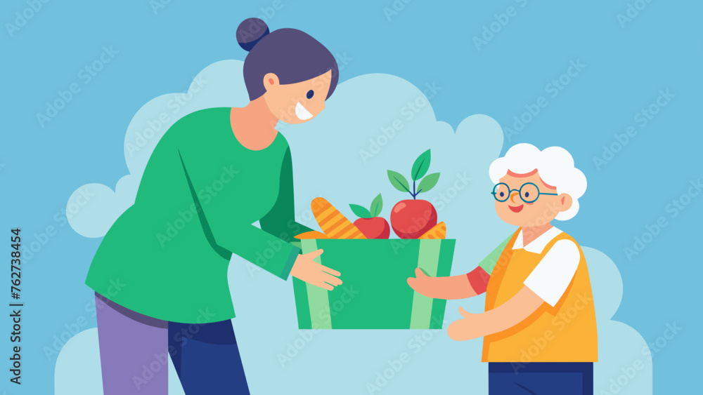 helping grandmother carry vector illustration helping grandmother carry vector illustration