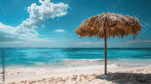 Beautiful beach with ocean waves in summer as a symbol for a tropical vacation