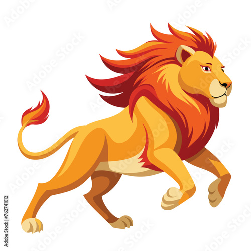 a-running-lion-side-view-white-background  5 .eps