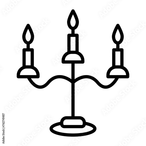 Candle Holder Line Icon