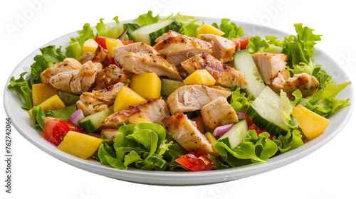 Classic Waldorf Chicken Salad Isolated on Transparent Background