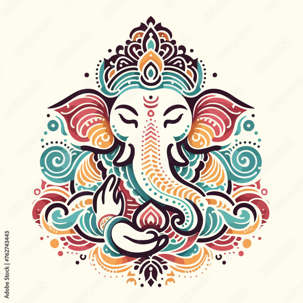 Ganesh clipart vector illustration simple minimal Ganesh design 