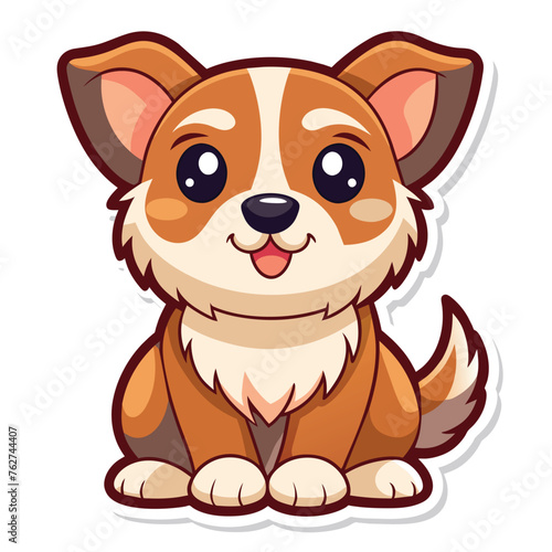 create-a-beautiful-sticker-of-cute-baby-dog--flat-.eps