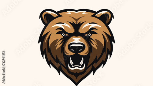 Bear Logo Design flat vector illustration isolated