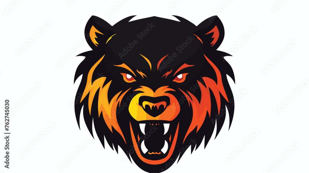 Bear Logo Design flat vector illustration isolated