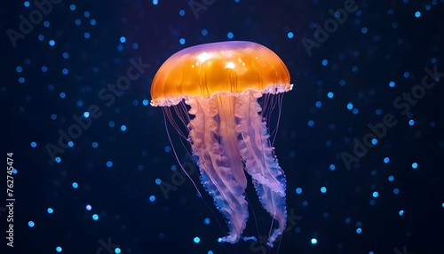 A Jellyfish In A Sea Of Shimmering Lights Upscaled 2 2