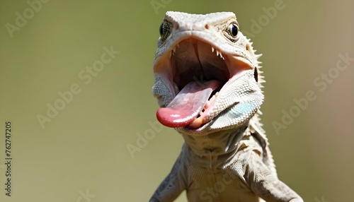 A Lizard With Its Tongue Flicking Out To Catch An Upscaled 4
