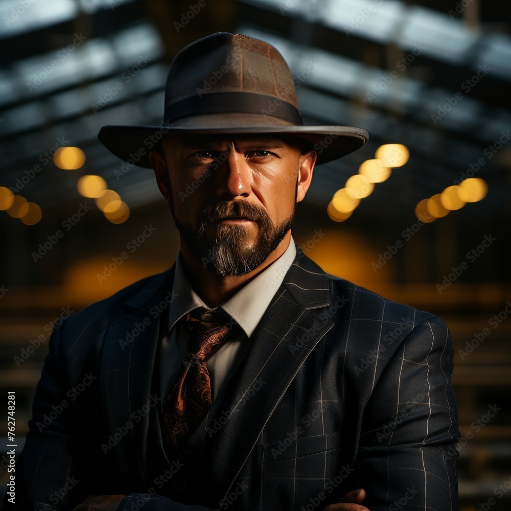 Man in Suit and Tie With Hat