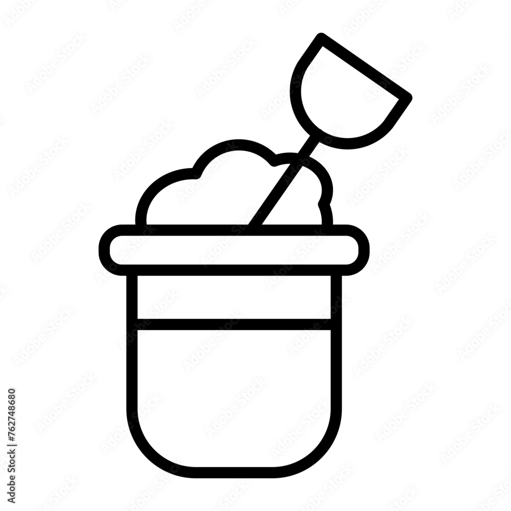 Sand bucket Line Icon Sand bucket Line Icon