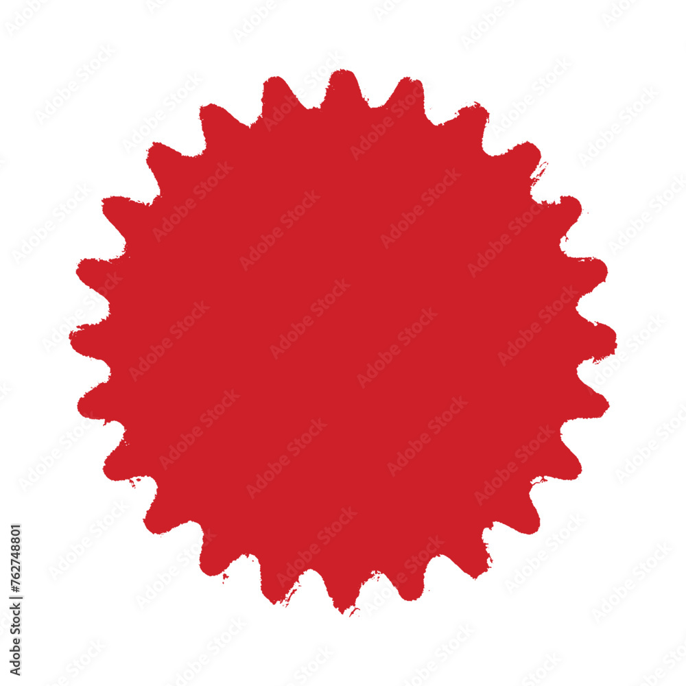 Distressed Wavy Edge Circle Red Icon Distressed Wavy Edge Circle Red Icon
