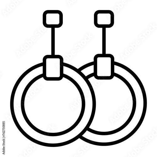 Gymnastic Rings Line Icon