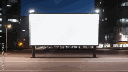 Blank street billboard mockup with white advertisem