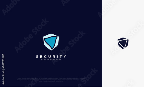 Security shield with icon technology logotype concept idea. Vector Design template element 