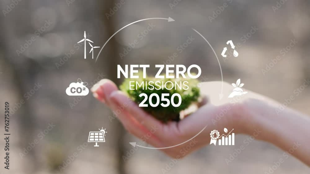 Net zero and carbon neutral concept. Net zero greenhouse gas emissions ...