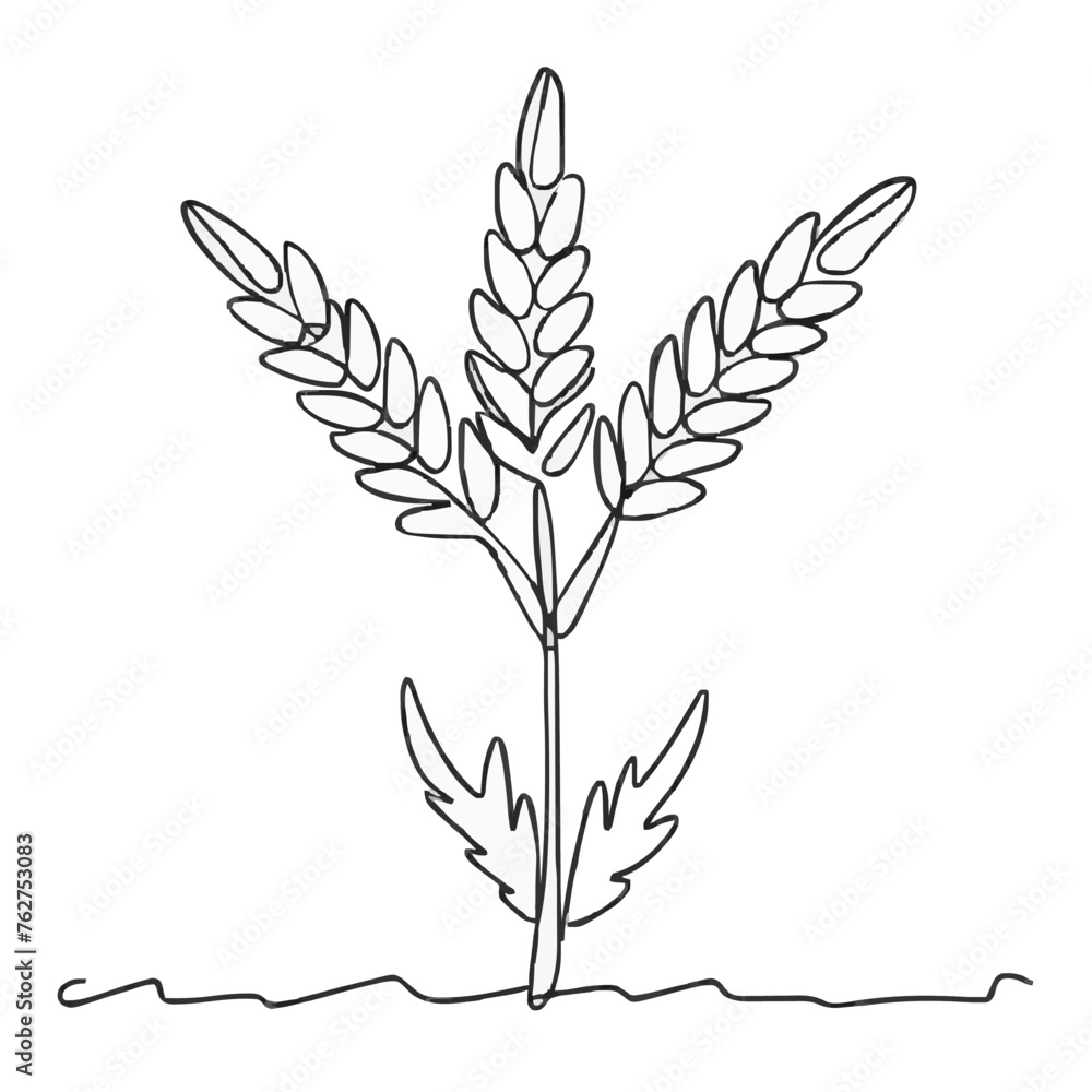 Adobe Illustrator Artwork of a drawing of a plant with leaves on it