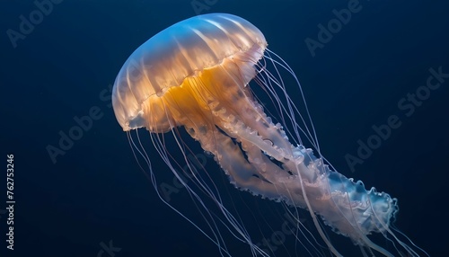 A Jellyfish With Tentacles That Shimmer With Light Upscaled 2 © Sanjida