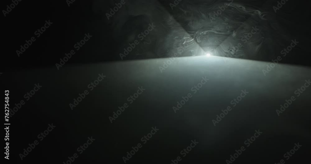 Smoke In Dark Tunnel With White Light Beyond Smoke In Dark Tunnel With White Light Beyond