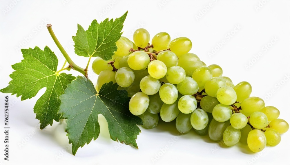 single green grapes bunch isolated on white background single green grapes bunch isolated on white background