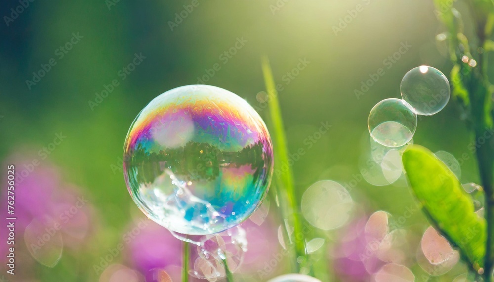 the dreamy abstract background from soap bubble in ther with nature defocused the dreamy abstract background from soap bubble in ther with nature defocused