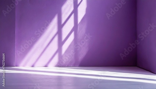 abstract purple 3d studio background for cosmetic product presentation empty violet room with shadows of window display product with blurred backdrop