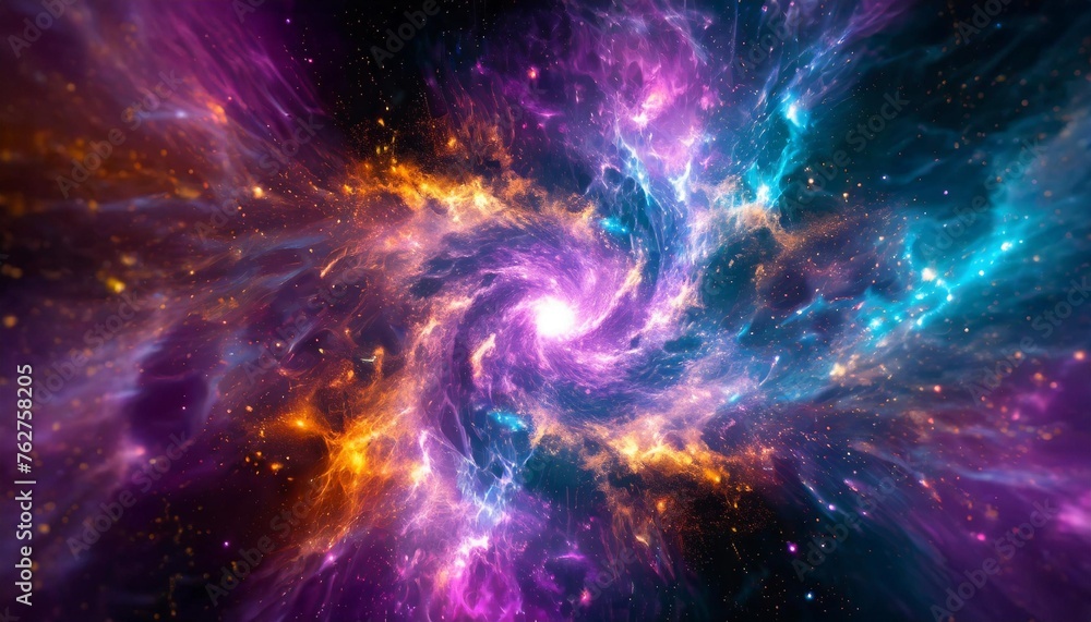 Fototapeta premium cosmic nebula background technology generated image