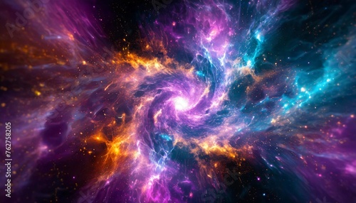 cosmic nebula background technology generated image