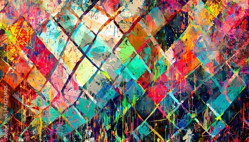 colorful grunge art wall illustration background