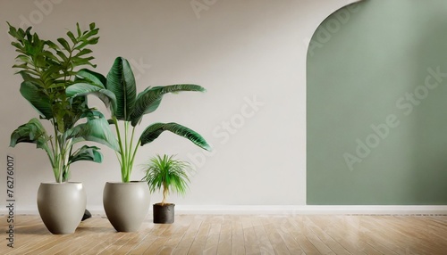 interior background with plant 3d rendering