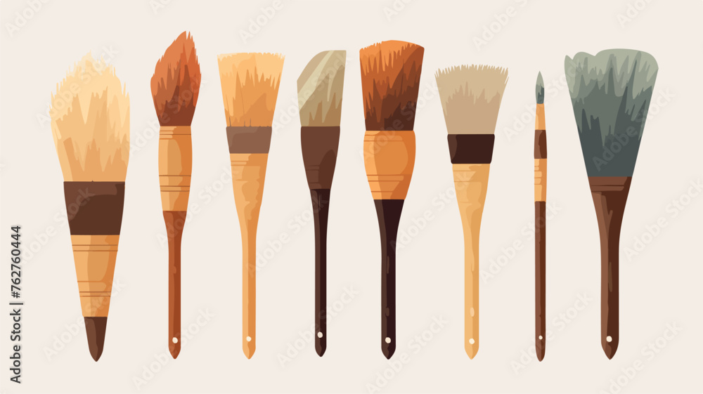 Brushes on canvas illustration vector flat vector i - obrazy, fototapety, plakaty 