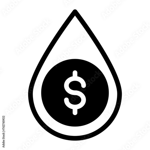 This is the Drop icon from the Accounting icon collection with an mixed style	
