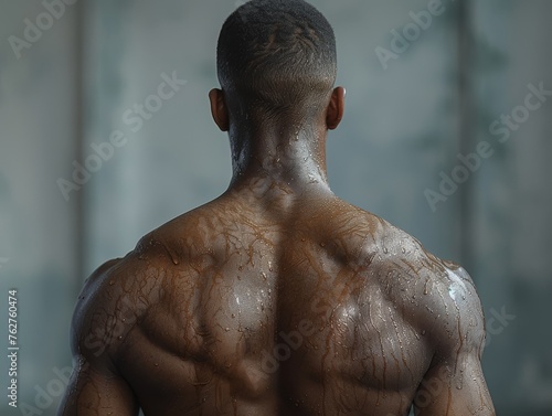 Muscular Mans Bare Back