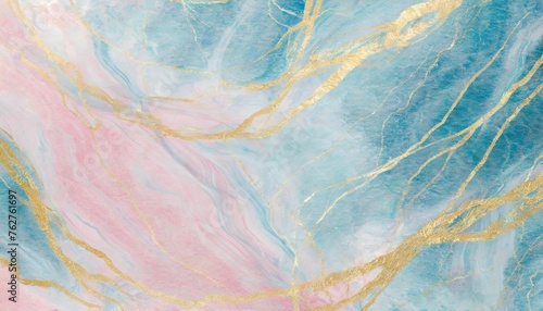 Wallpaper Mural abstract watercolor paint background illustration soft pastel pink blue color and golden lines with liquid fluid marbled paper texture banner texture Torontodigital.ca