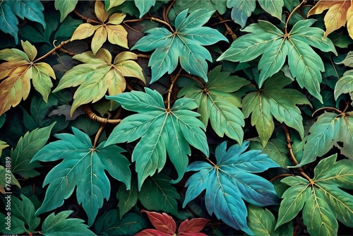 Leaf Texture Decoration: Vibrant and Natural Illustration
