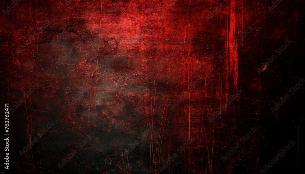 dark grunge background with scratches scary red dark walls concrete cement texture for background - obrazy, fototapety, plakaty 