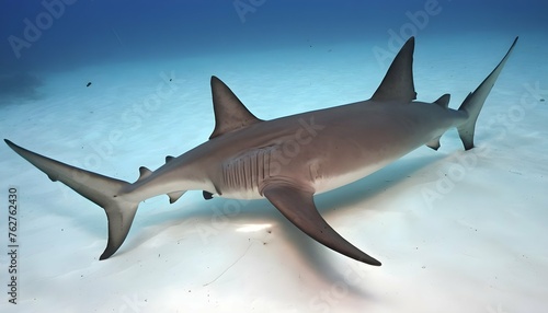 A Hammerhead Shark With Its Distinctive Hammer Sha Upscaled 2
