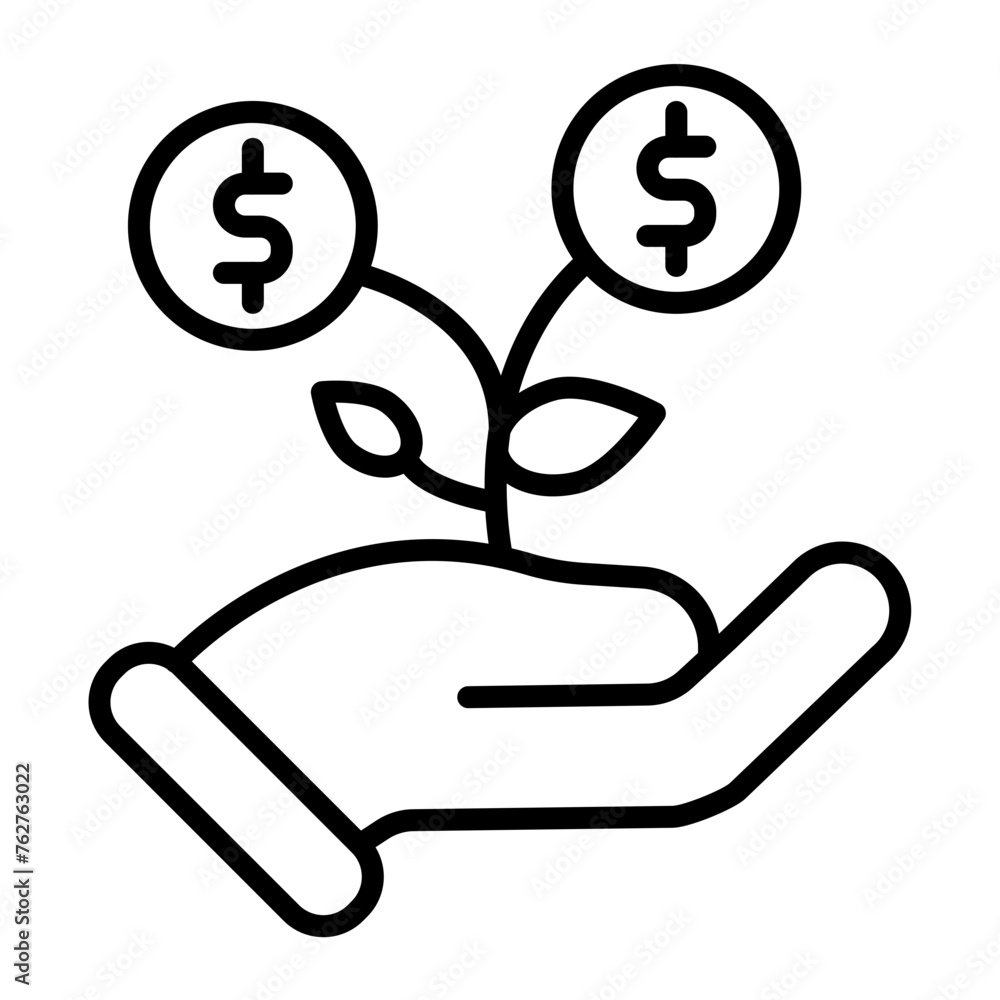 Investment Management Line Icon Investment Management Line Icon