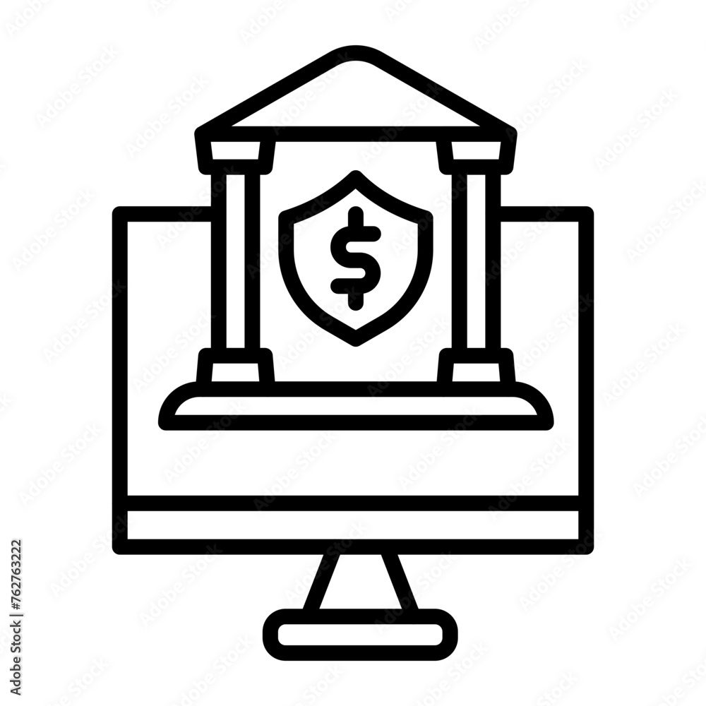 Online Banking Line Icon Online Banking Line Icon
