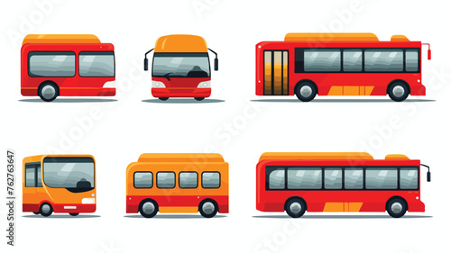 Bus vector icon flat vector illustration isolated b