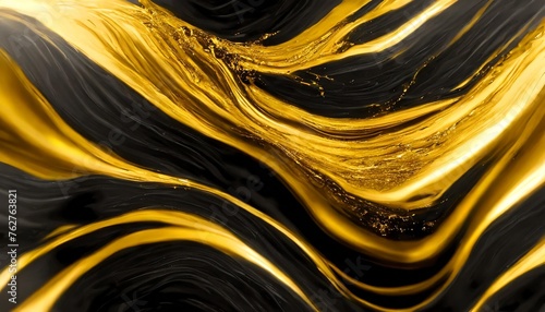 liquid gold and rough black charcoal texture background