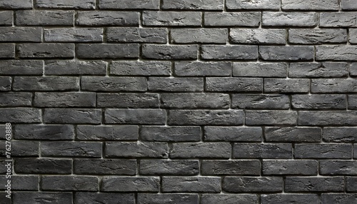 abstract black brick wall texture for background or wallpaper design panorama picture