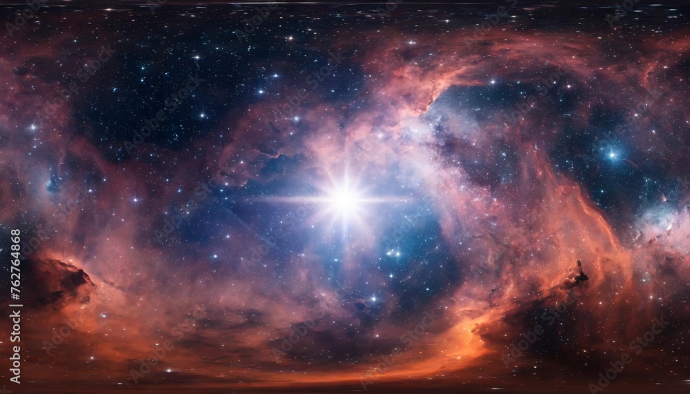 360 degree interstellar cloud of dust and gas space background with ...