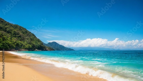 summer beach with blue background