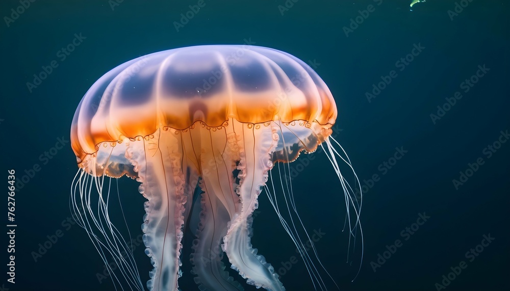 A Jellyfish With Tentacles That Shine In The Water Upscaled 11