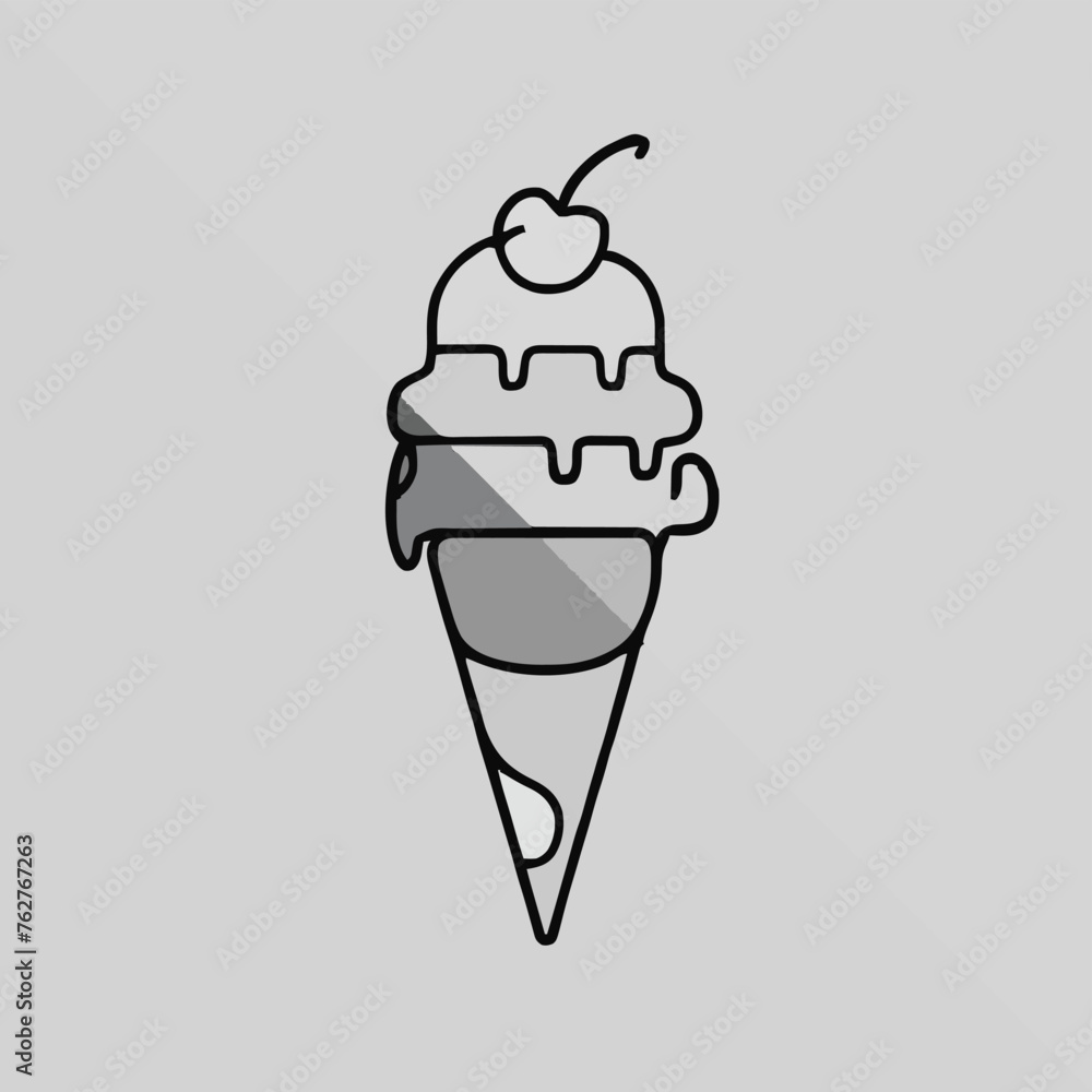 a drawing of an ice cream cone a drawing of an ice cream cone