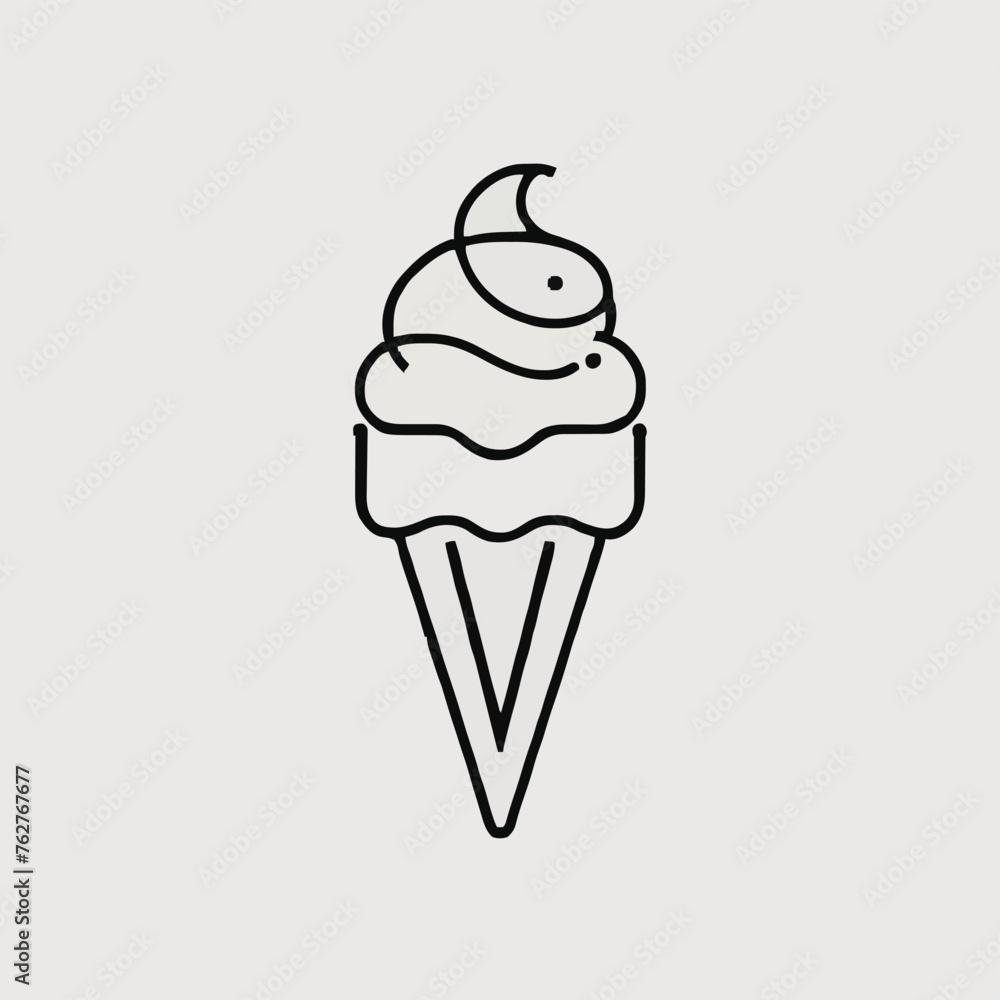 a drawing of an ice cream cone