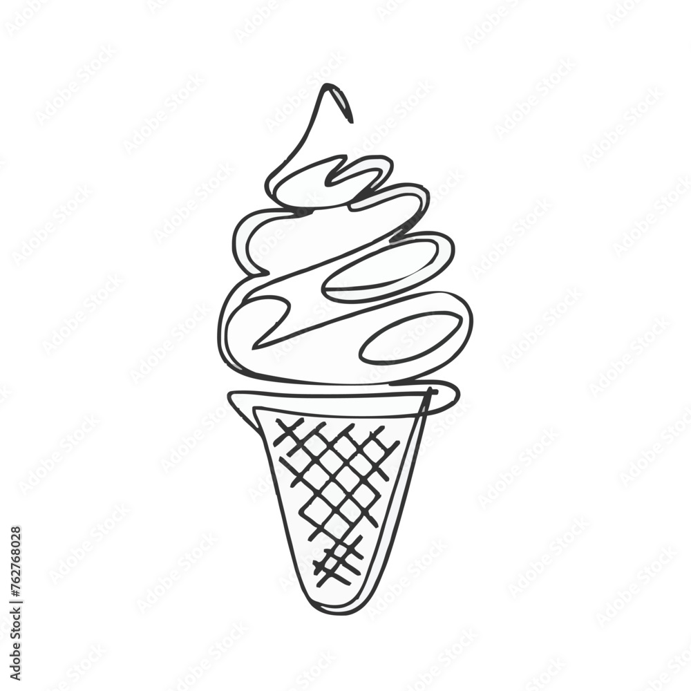 a drawing of an ice cream cone