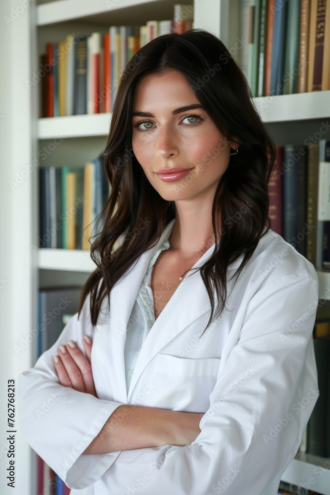 Professional Woman in a White Lab Coat. Professional Woman in a White Lab Coat.