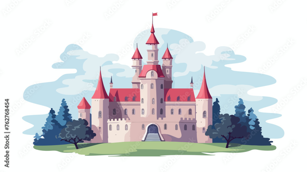 Castle illustration vector flat vector illustration