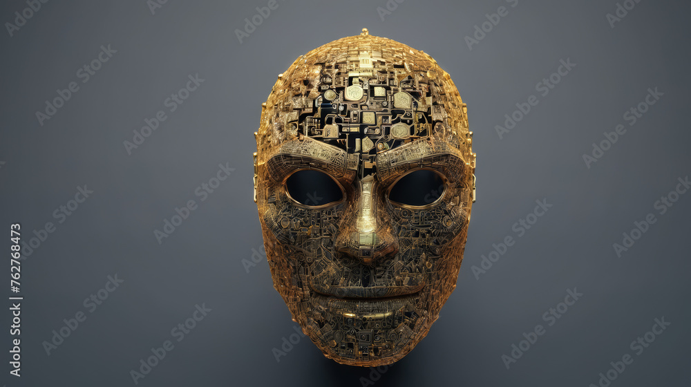 Mask With Face Made of Squares Mask With Face Made of Squares