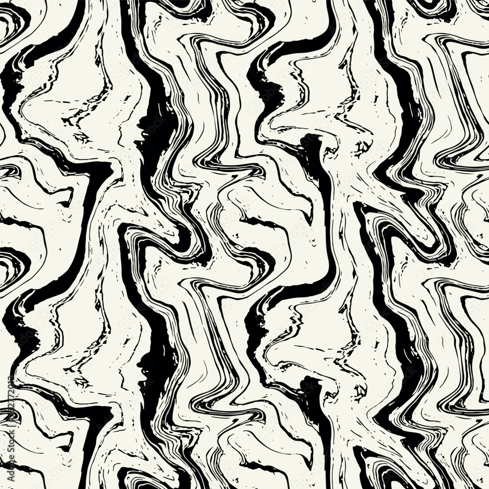Murble Vector Vector seamless pattern. Abstract murble texture with monochrome fluid ...